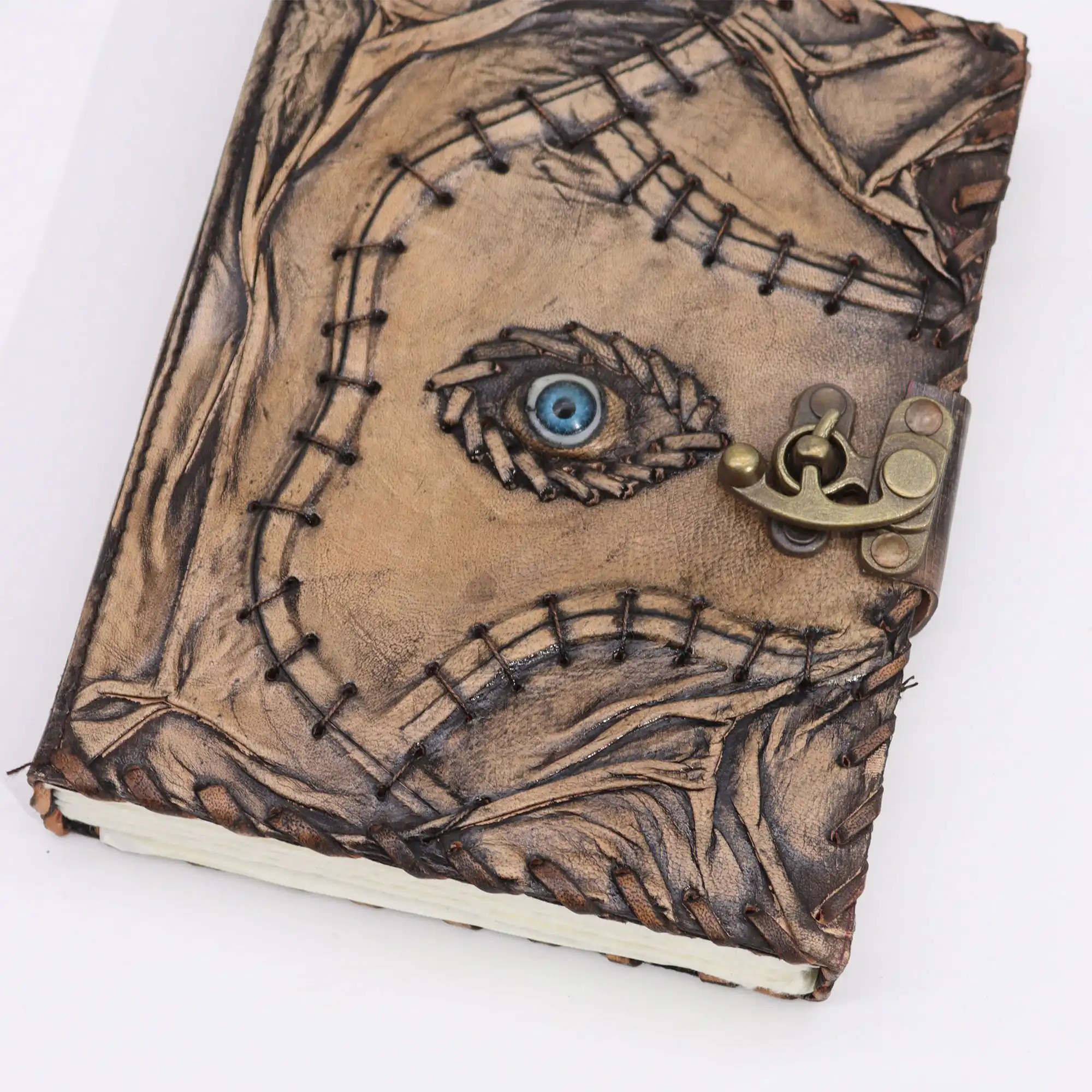 Brown Tan Book – Evil Eye Decor – 160 Deckle Edges Pages – 20x15cm | www.artisangoods.co.uk 3 Brown Tan Book – Evil Eye Decor – 160 Deckle Edges Pages – 20x15cm | www.artisangoods.co.uk 2