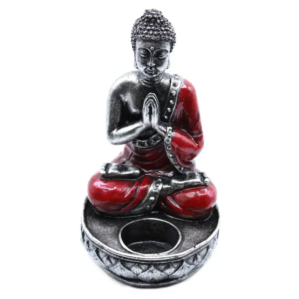 Buddha Candle Holder – Red – Medium | www.artisangoods.co.uk