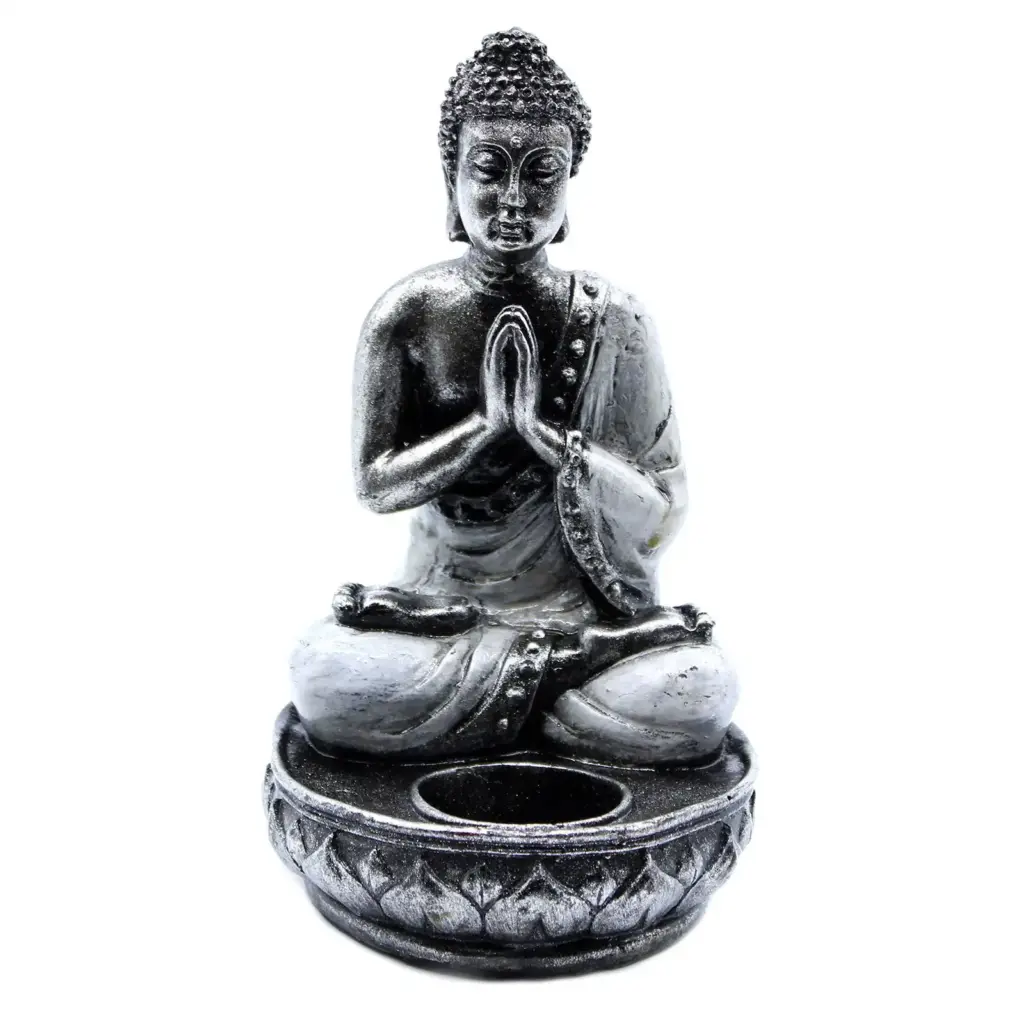 Buddha Candle Holder – White – Medium | www.artisangoods.co.uk