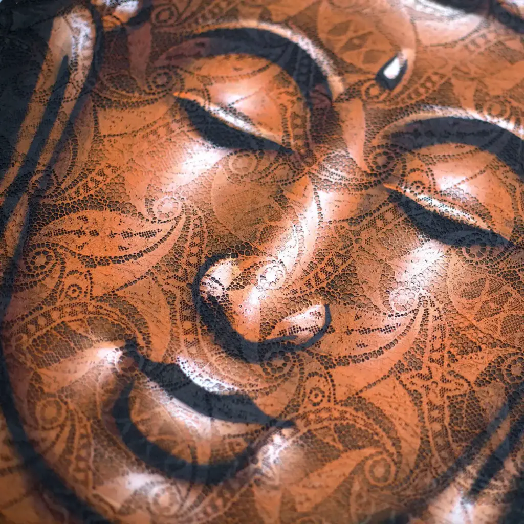 Buddha Painting – Copper Brocade Detail | www.artisangoods.co.uk 3