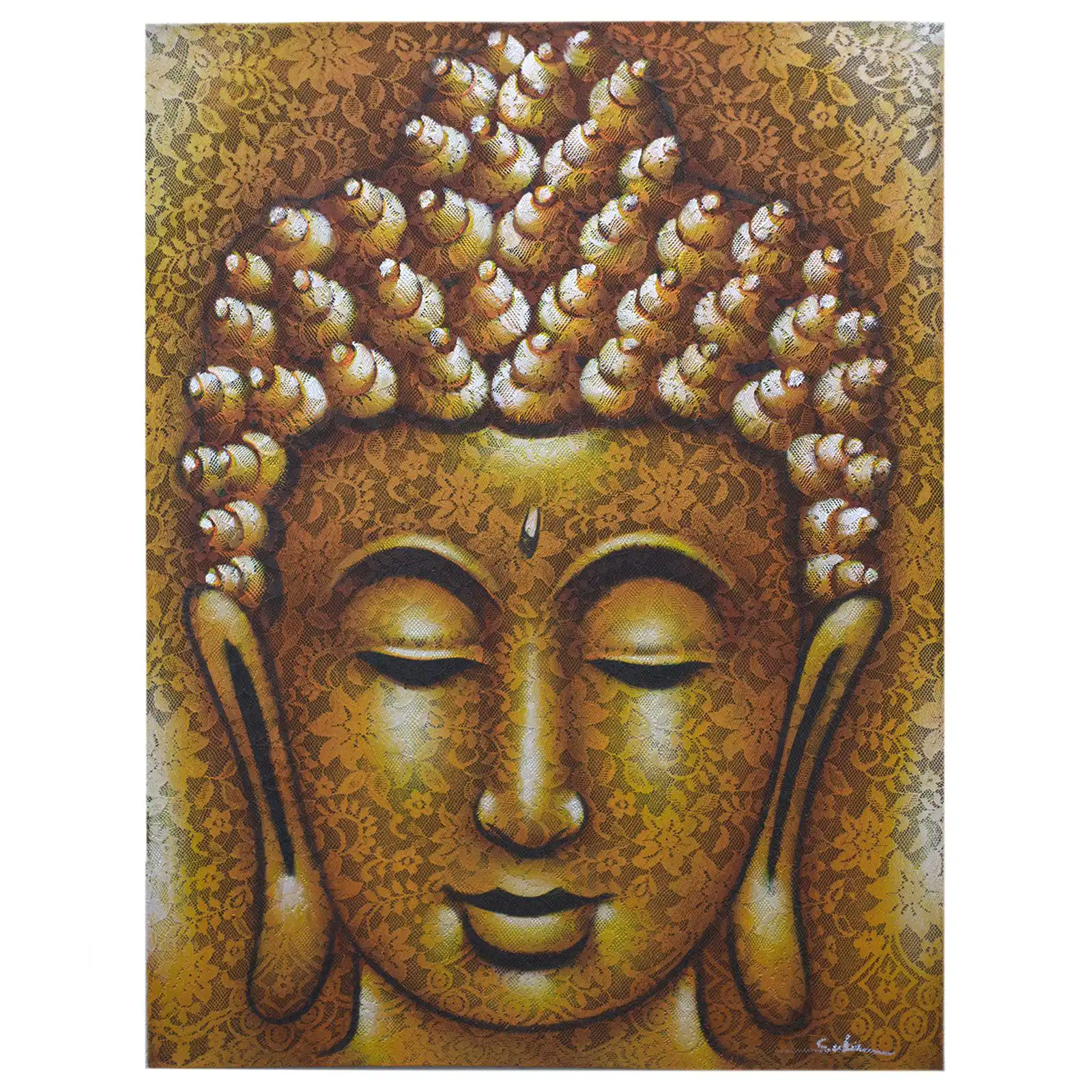 Buddha Painting – Gold Brocade Detail | www.artisangoods.co.uk 2 Buddha Painting – Gold Brocade Detail | www.artisangoods.co.uk 1