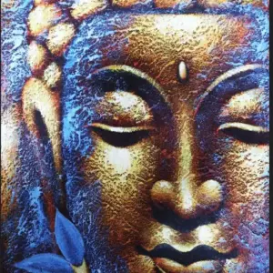 Buddha Painting – Gold Face & Lotus Flower | www.artisangoods.co.uk 6
