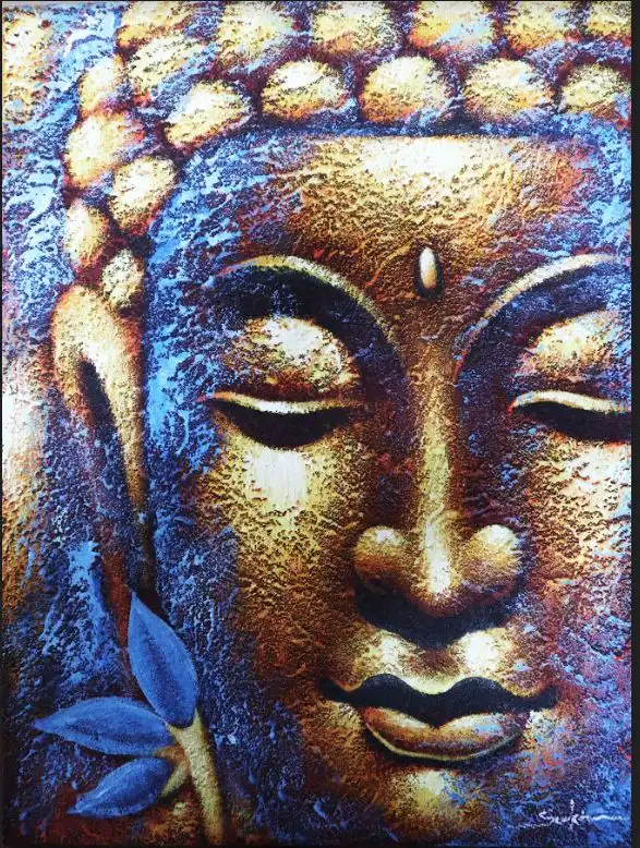 Buddha Painting – Gold Face & Lotus Flower | www.artisangoods.co.uk 7 Buddha Painting – Gold Face & Lotus Flower | www.artisangoods.co.uk 6