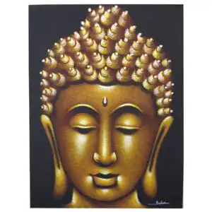 Buddha Painting – Gold Sand Finish | www.artisangoods.co.uk 1