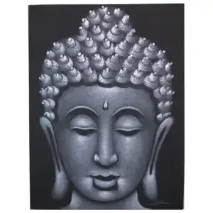 Buddha Painting – Grey Sand Finish | www.artisangoods.co.uk 1