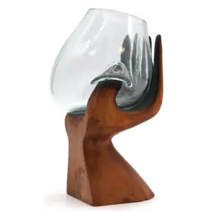 Carved Hand with Molten Glass Bowl | www.artisangoods.co.uk 2