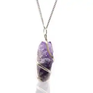 Cascade Wrapped Gemstone Necklace – Rough Amethyst | www.artisangoods.co.uk 1