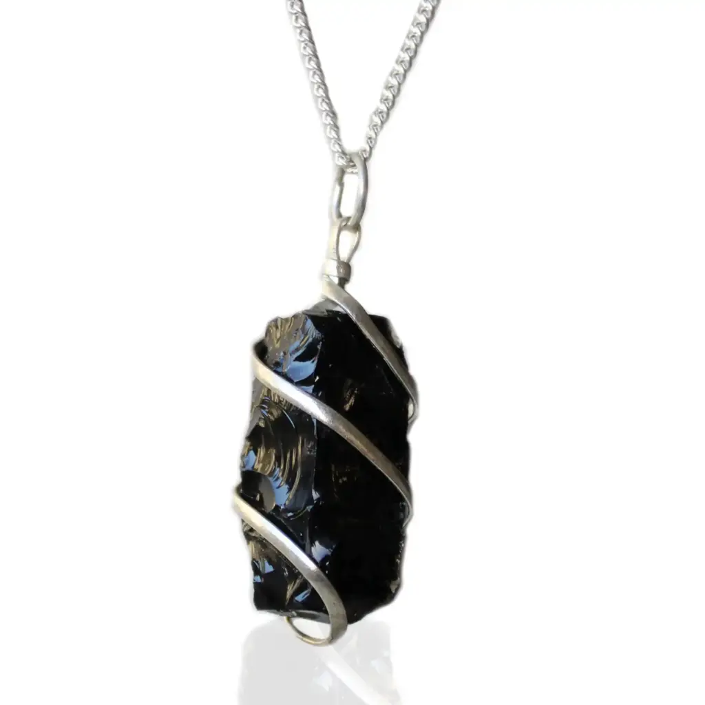 Cascade Wrapped Gemstone Necklace – Rough Black Onyx | www.artisangoods.co.uk 4