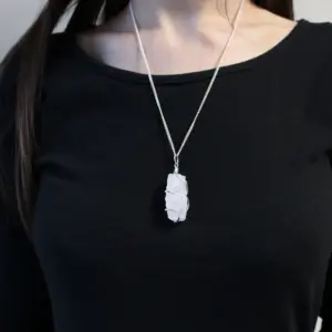 Cascade Wrapped Gemstone Necklace – Rough Opalite | www.artisangoods.co.uk 2