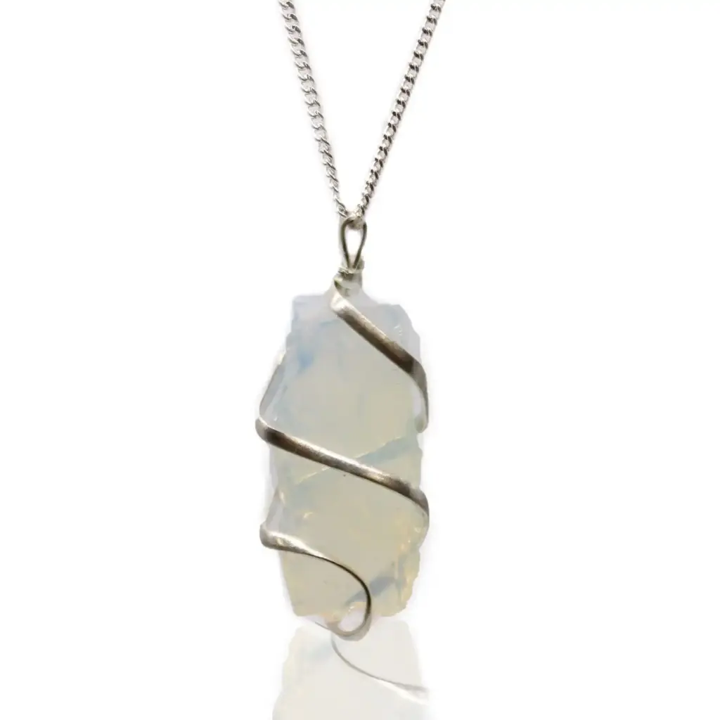 Cascade Wrapped Gemstone Necklace – Rough Opalite | www.artisangoods.co.uk