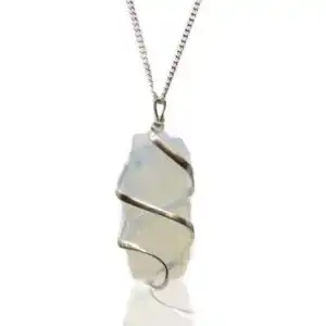 Cascade Wrapped Gemstone Necklace – Rough Opalite | www.artisangoods.co.uk 1