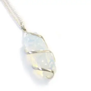 Cascade Wrapped Gemstone Necklace – Rough Opalite | www.artisangoods.co.uk 4