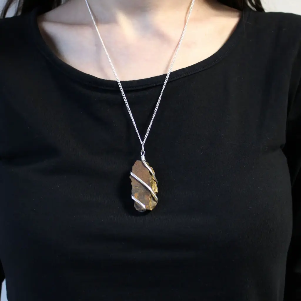 Cascade Wrapped Gemstone Necklace – Rough Tiger Eye | www.artisangoods.co.uk 2 Cascade Wrapped Gemstone Necklace – Rough Tiger Eye | www.artisangoods.co.uk 2