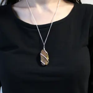 Cascade Wrapped Gemstone Necklace – Rough Tiger Eye | www.artisangoods.co.uk 2