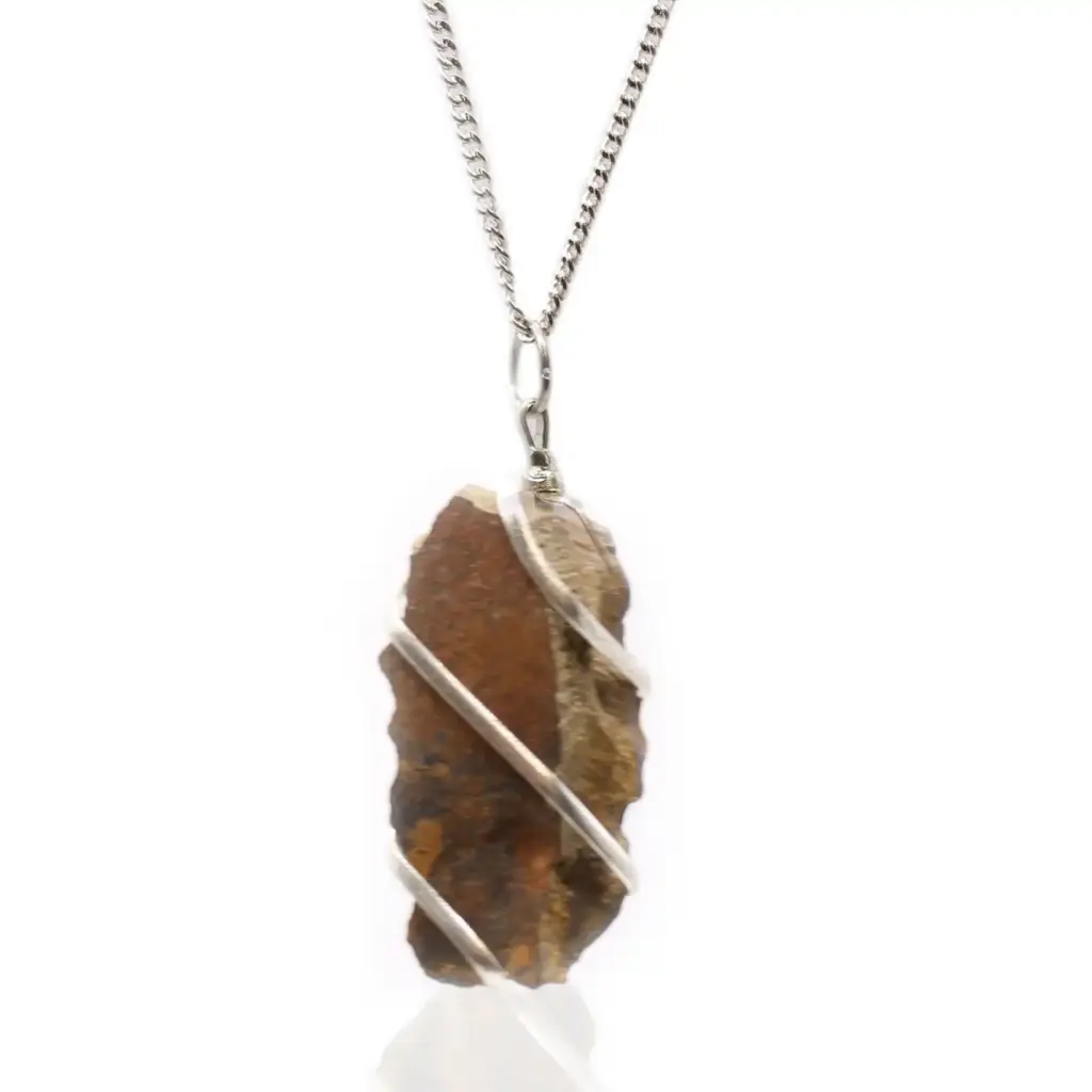 Cascade Wrapped Gemstone Necklace – Rough Tiger Eye | www.artisangoods.co.uk