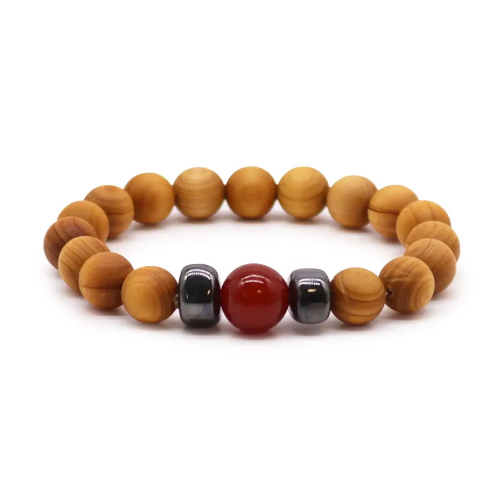 Cedarwood Root Chakra Bangle with Red Jasper | www.artisangoods.co.uk Cedarwood Root Chakra Bangle with Red Jasper | www.artisangoods.co.uk