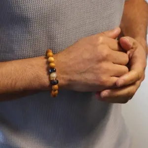 Cedarwood Solar Plexus Chakra Bangle with Citrine | www.artisangoods.co.uk 3