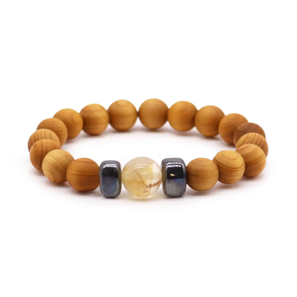 Cedarwood Solar Plexus Chakra Bangle with Citrine | www.artisangoods.co.uk Cedarwood Solar Plexus Chakra Bangle with Citrine | www.artisangoods.co.uk