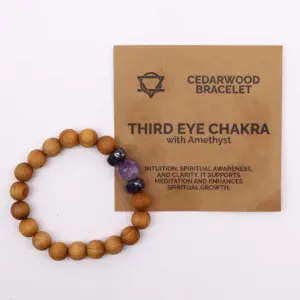 Cedarwood Third Eye Chakra Bangle with Amethyst | www.artisangoods.co.uk 2