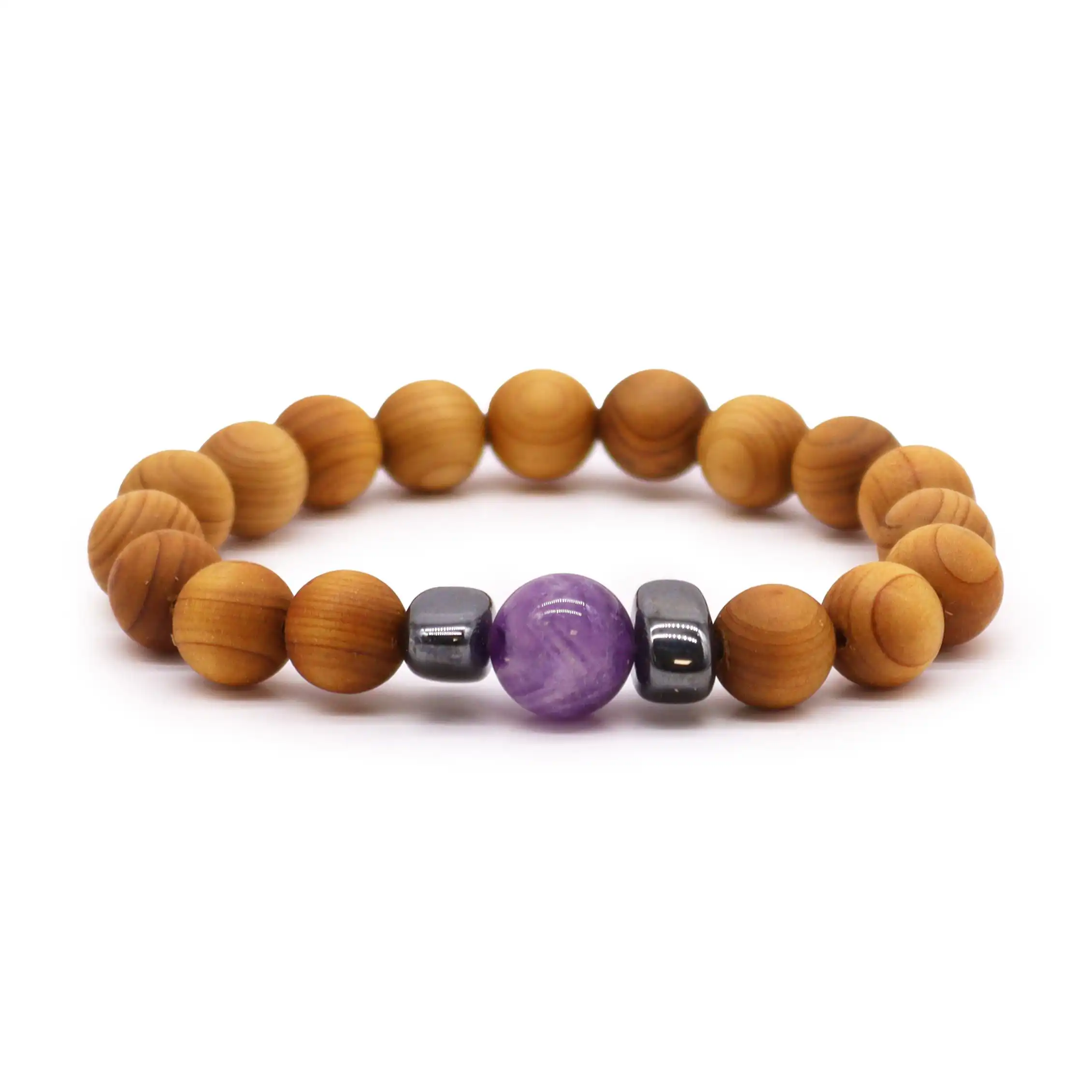 Cedarwood Third Eye Chakra Bangle with Amethyst | www.artisangoods.co.uk 2 Cedarwood Third Eye Chakra Bangle with Amethyst | www.artisangoods.co.uk 1