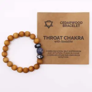 Cedarwood Throat Chakra Bangle with Sodalite | www.artisangoods.co.uk 2