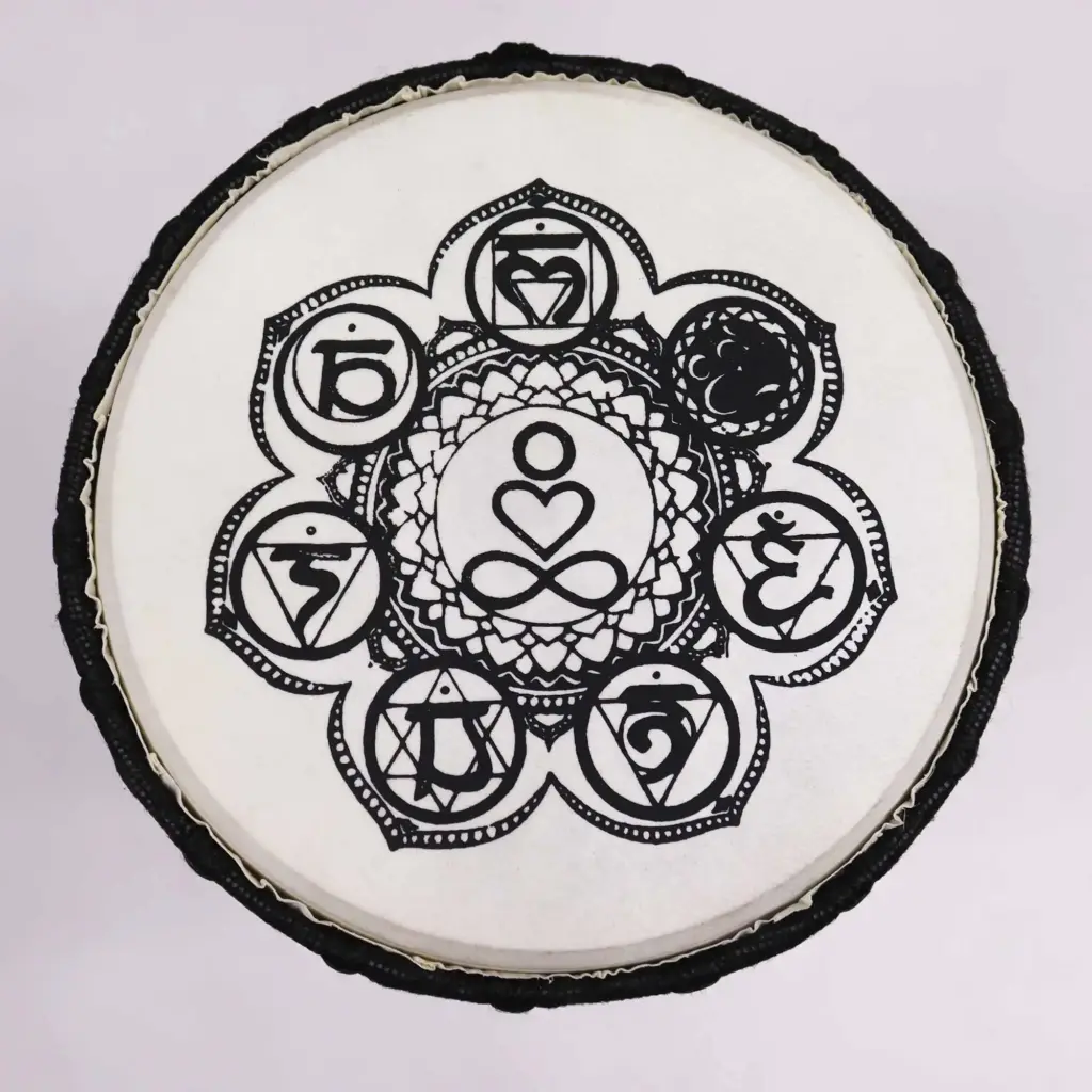 Chakra Wide Top Djembe Drum – 17cm | www.artisangoods.co.uk