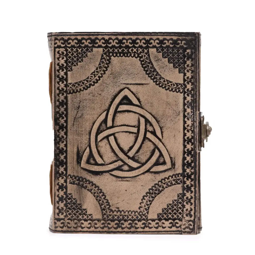 Circle Triquetra – Esoteric Notebook – Antique Grey – 200 pages  Stich Edge- 17.5×12.5x3cm | www.artisangoods.co.uk
