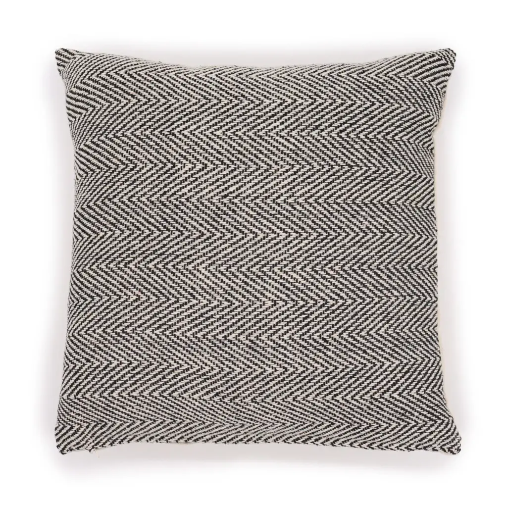 Classic Cushion Cover – Herringbone Fine Grey – 40x40cm | www.artisangoods.co.uk