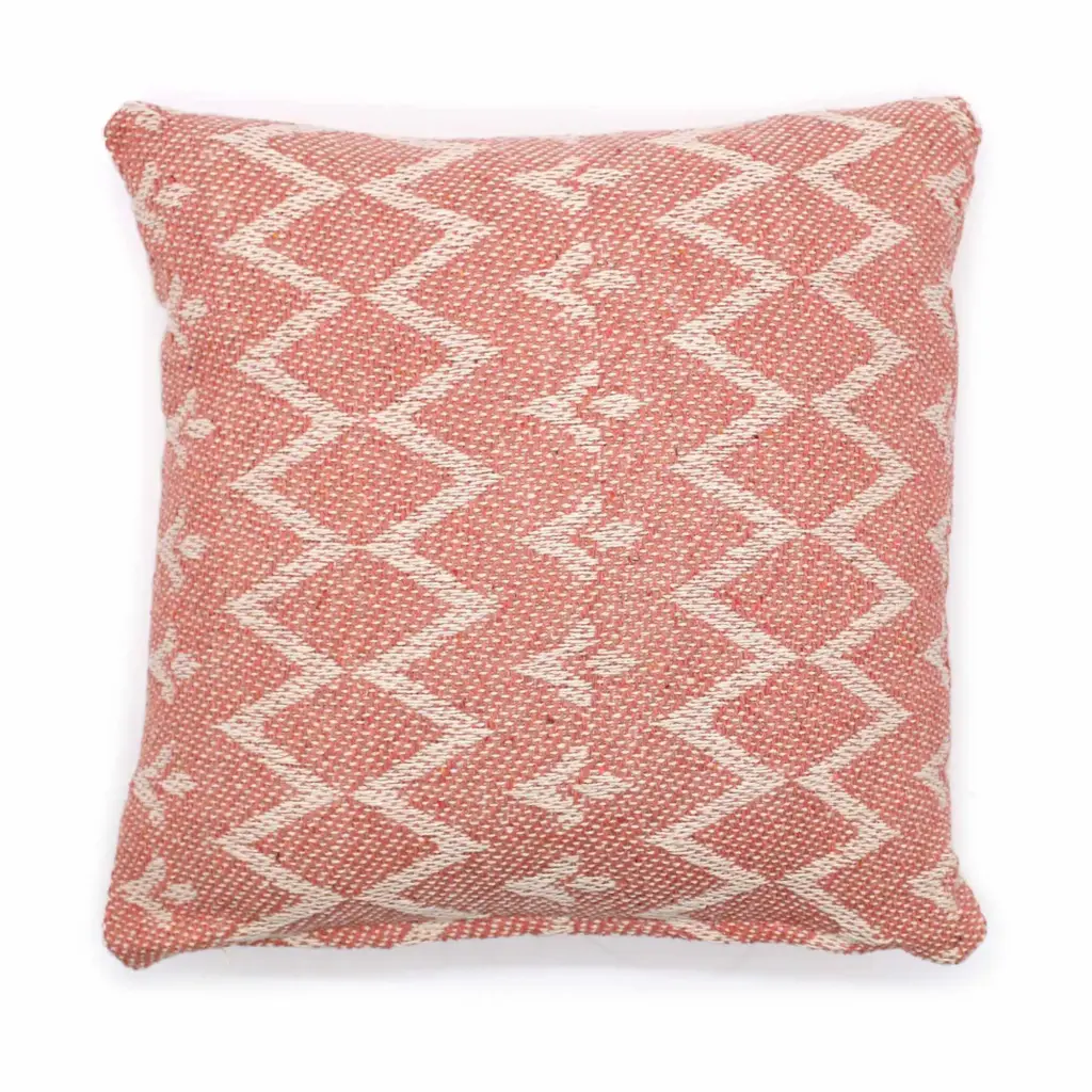 Classic Cushion Cover – Jaggered Pink – 40x40cm | www.artisangoods.co.uk