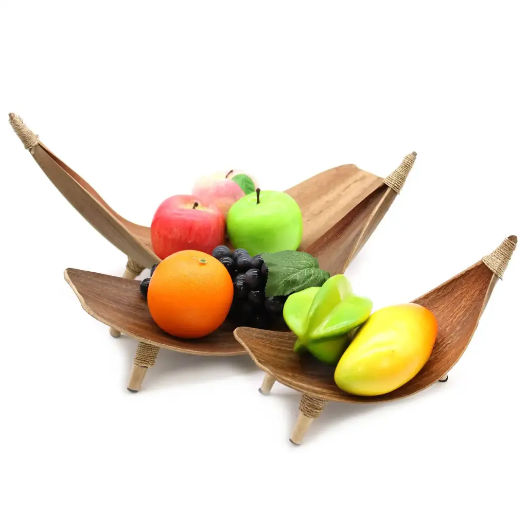 Coconut Leaf Fruit Bowl Set – Natural | www.artisangoods.co.uk 3