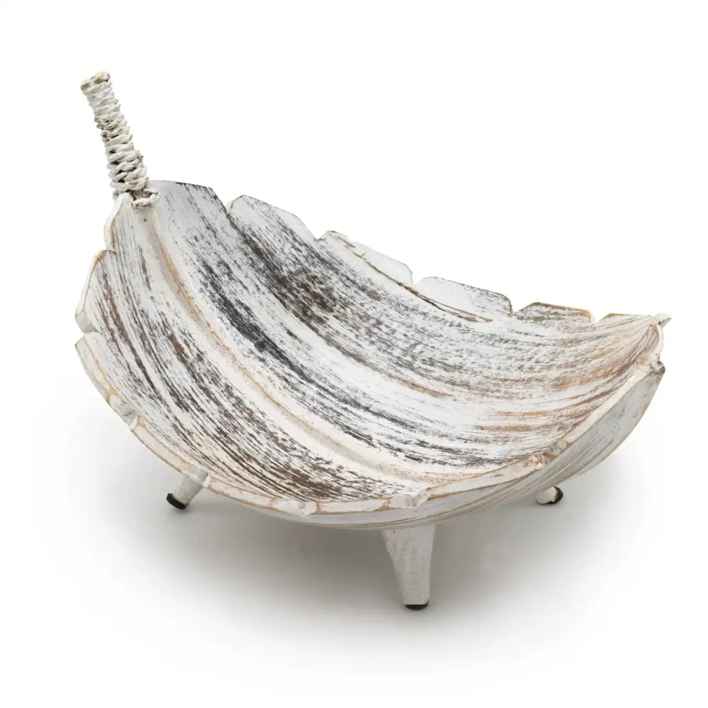 Coconut Leaf Large Fruit Bowl – Whitewash | www.artisangoods.co.uk Coconut Leaf Large Fruit Bowl – Whitewash | www.artisangoods.co.uk