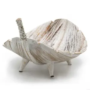 Coconut Leaf Large Fruit Bowl – Whitewash | www.artisangoods.co.uk 2