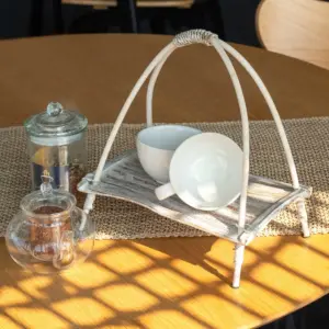 Coconut Leaf Tea Stand – Whitewash | www.artisangoods.co.uk 2