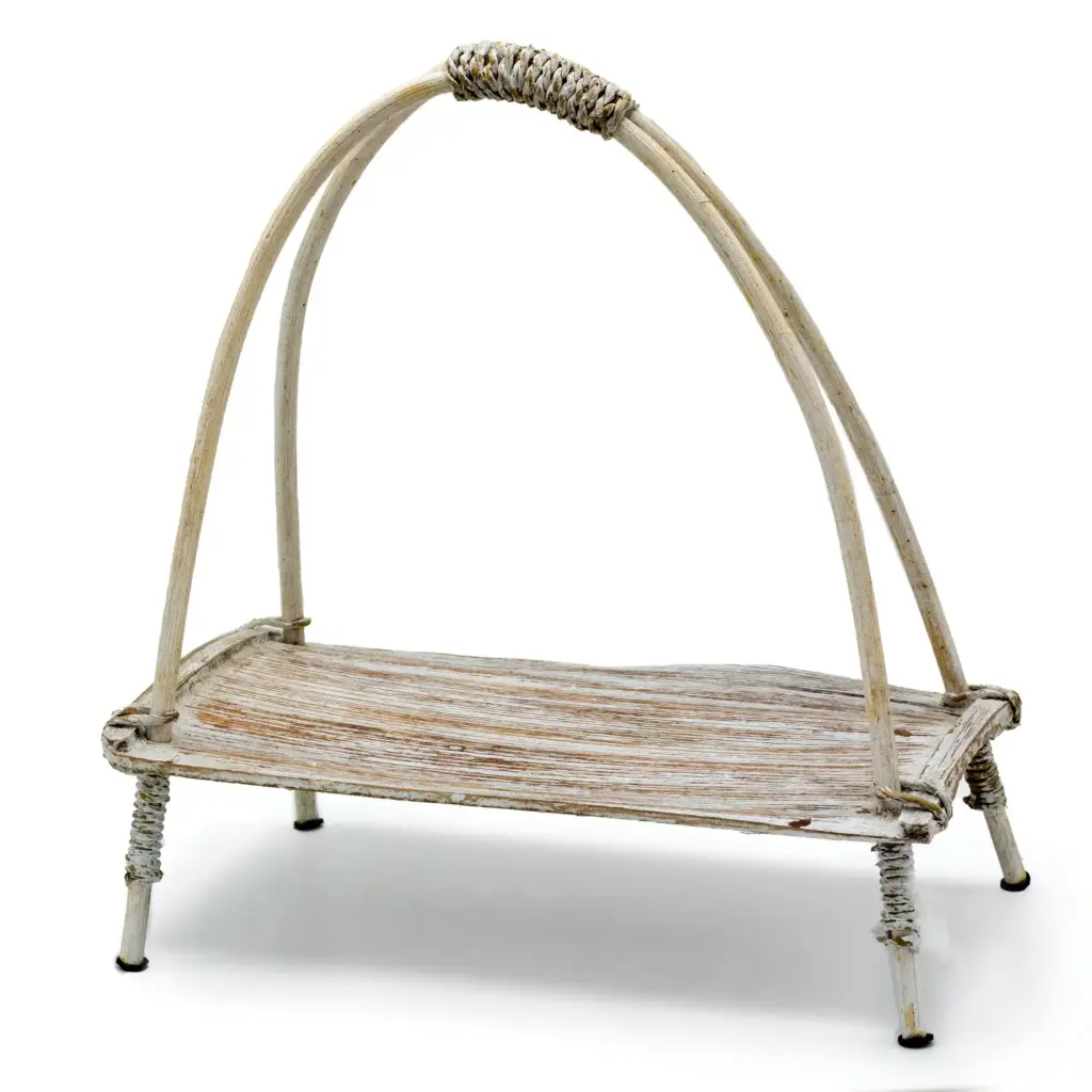 Coconut Leaf Tea Stand – Whitewash | www.artisangoods.co.uk Coconut Leaf Tea Stand – Whitewash | www.artisangoods.co.uk