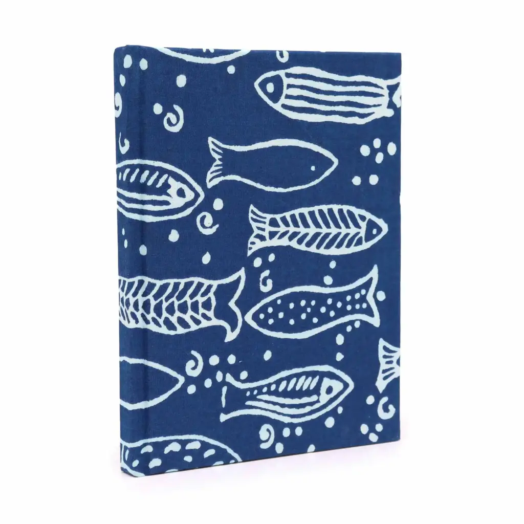 Cotton Bound Notebooks 20x15cm – 96 pages – Indigo Fish | www.artisangoods.co.uk