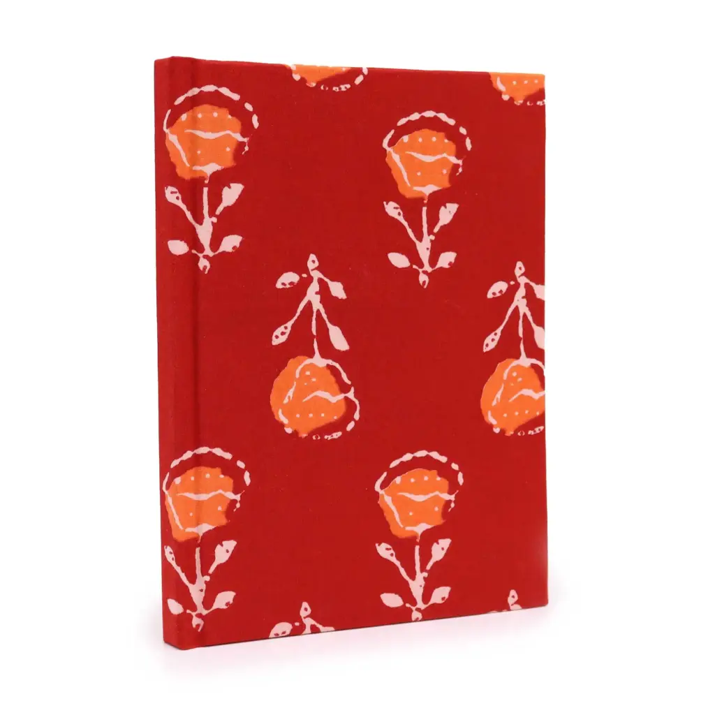 Cotton Bound Notebooks 20x15cm – 96 pages – Roses | www.artisangoods.co.uk