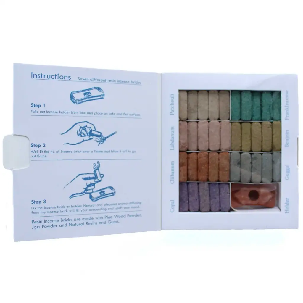 Display Set of 70 Incense Smudge Bricks and Burner – Wild West | www.artisangoods.co.uk