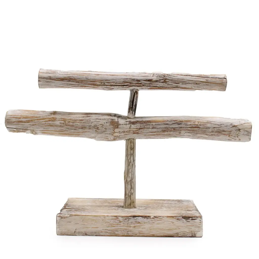 Double Branch Jewllery Stand – Whitewash | www.artisangoods.co.uk