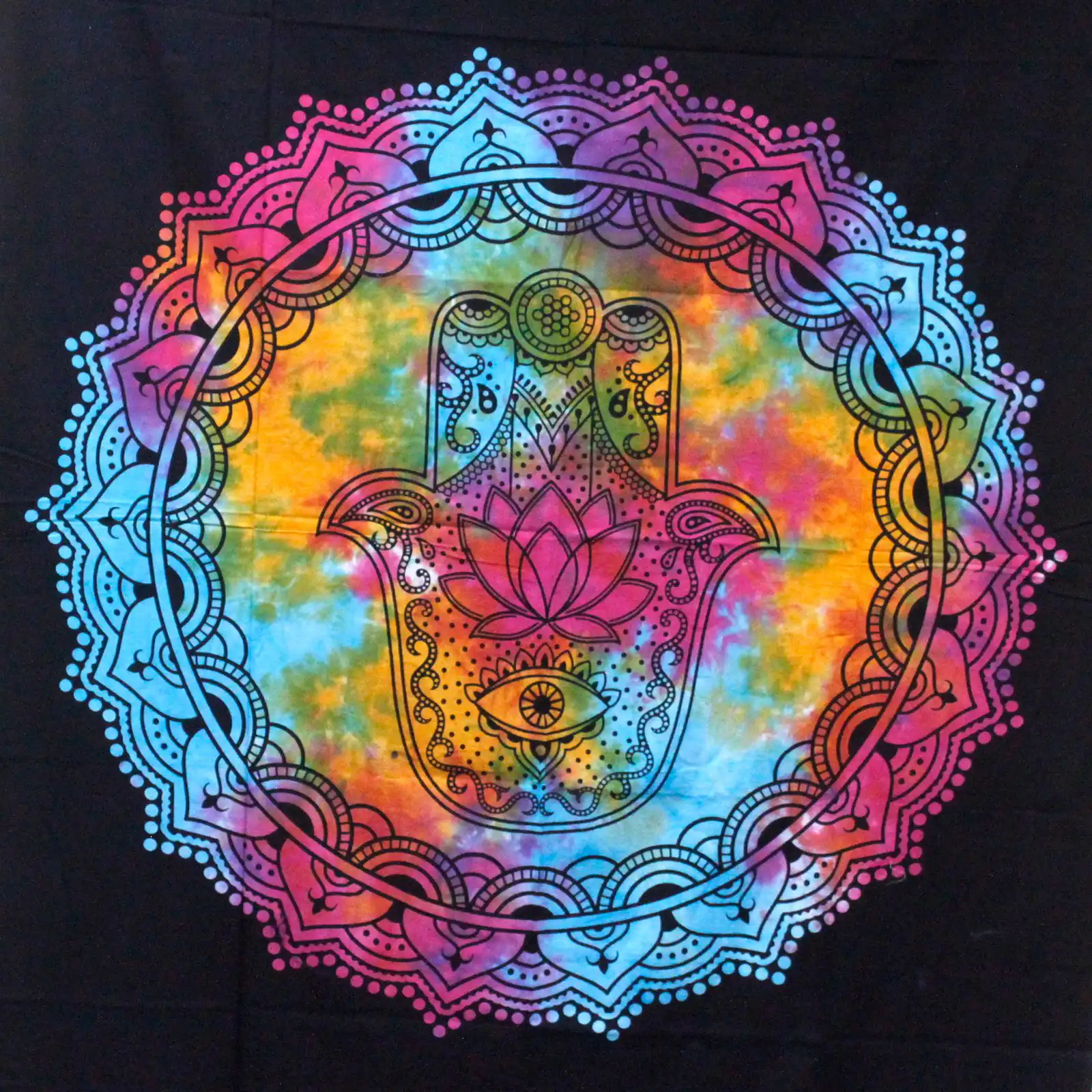 Double Cotton Bedspread + Wall Hanging – Black Hamsa | www.artisangoods.co.uk 3 Double Cotton Bedspread + Wall Hanging – Black Hamsa | www.artisangoods.co.uk 2
