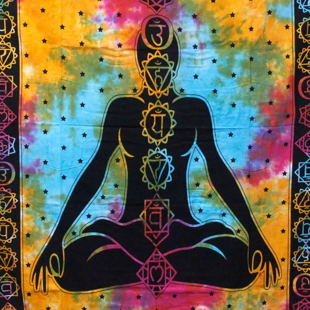 Double Cotton Bedspread + Wall Hanging – Chakra Buddha | www.artisangoods.co.uk