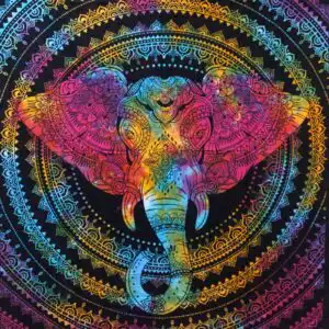 Double Cotton Bedspread + Wall Hanging – Elephant Head | www.artisangoods.co.uk 1