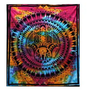 Double Cotton Bedspread + Wall Hanging – Hamsa | www.artisangoods.co.uk 1