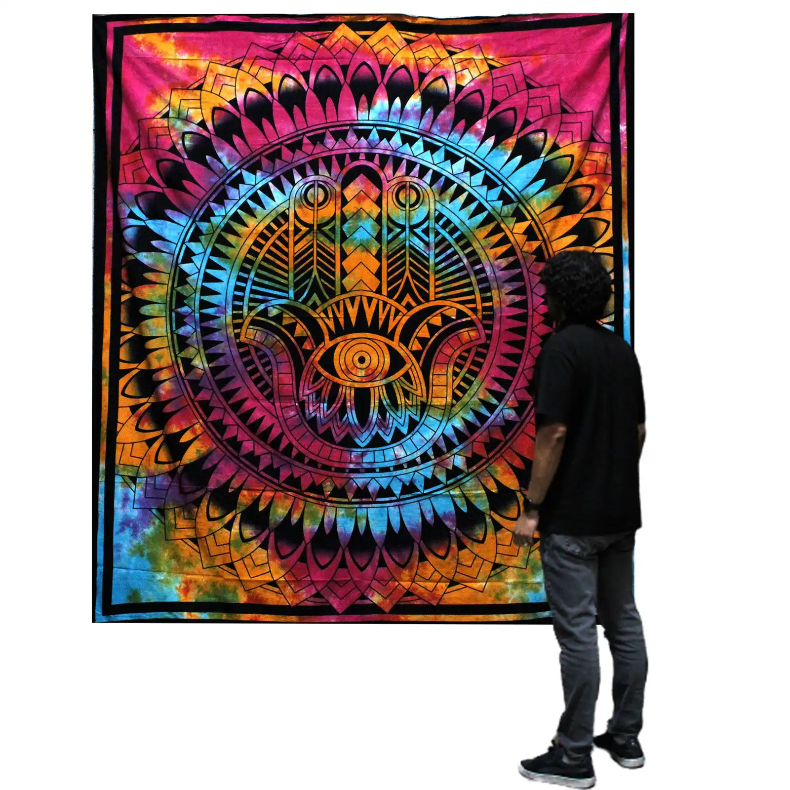 Double Cotton Bedspread + Wall Hanging – Hamsa | www.artisangoods.co.uk 3 Double Cotton Bedspread + Wall Hanging – Hamsa | www.artisangoods.co.uk 2