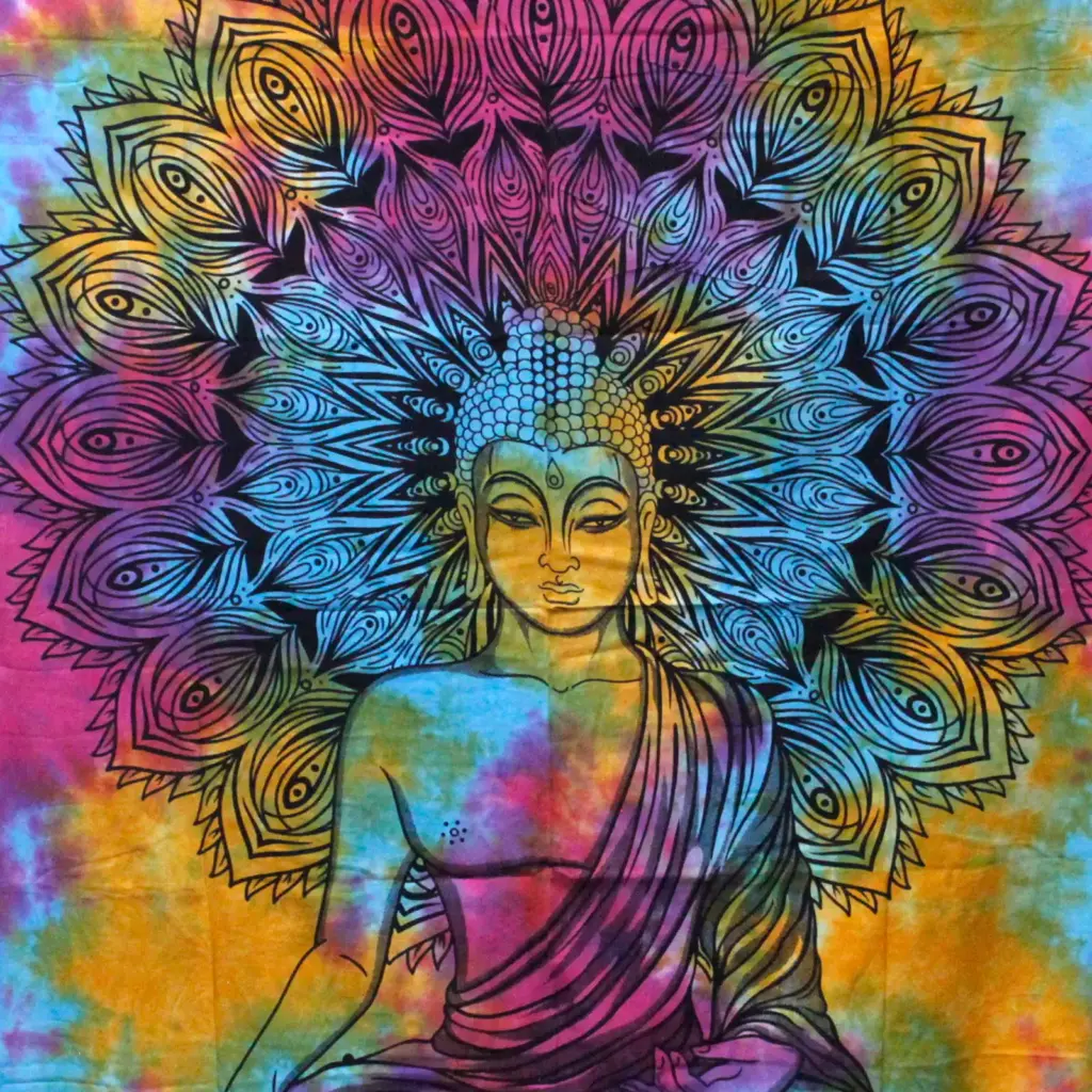Double Cotton Bedspread + Wall Hanging – Peaceful Buddha | www.artisangoods.co.uk