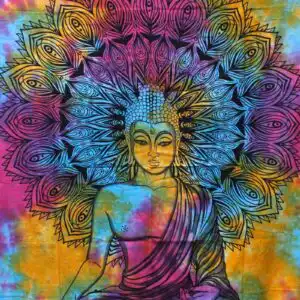 Double Cotton Bedspread + Wall Hanging – Peaceful Buddha | www.artisangoods.co.uk 1