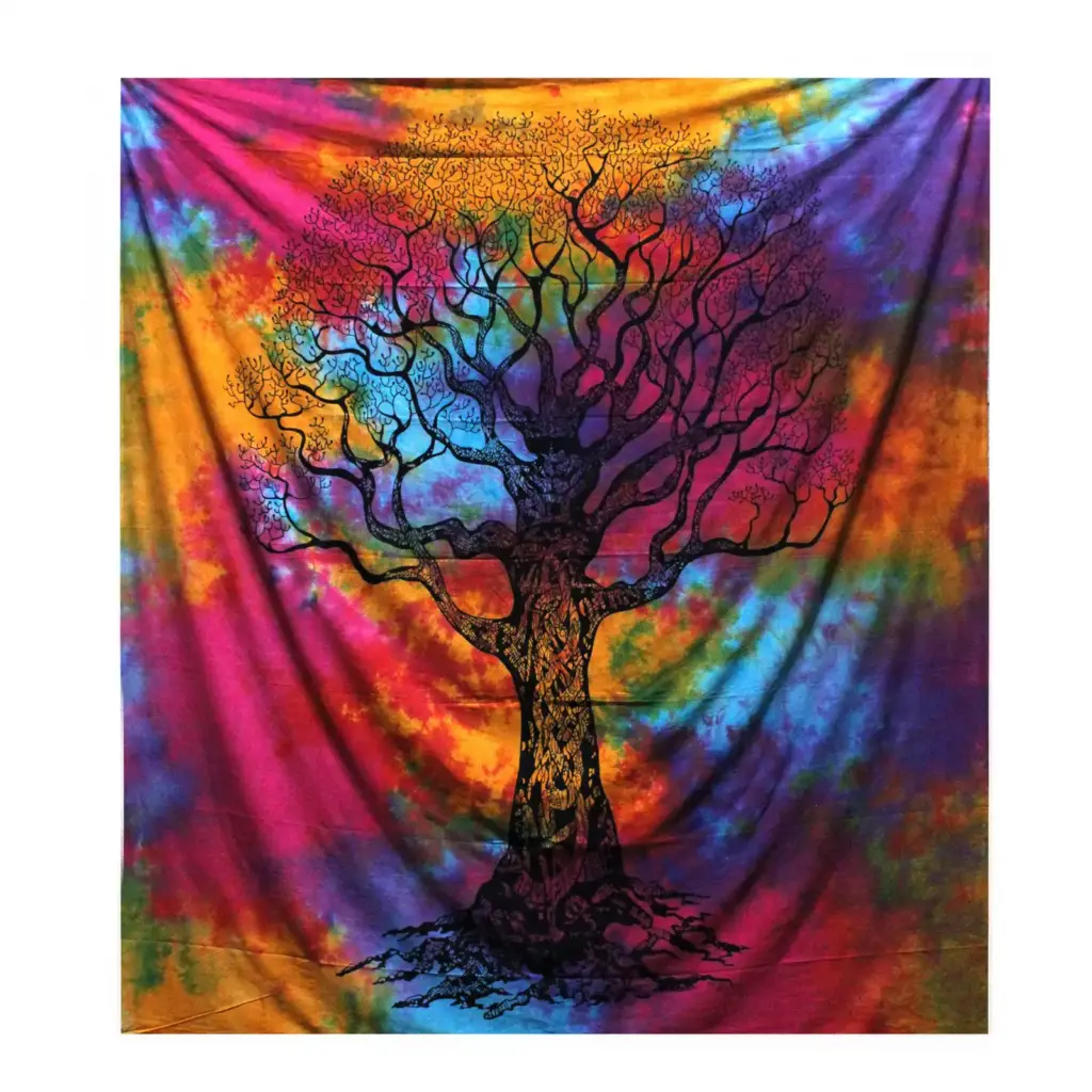 Double Cotton Bedspread + Wall Hanging – Winter Tree | www.artisangoods.co.uk