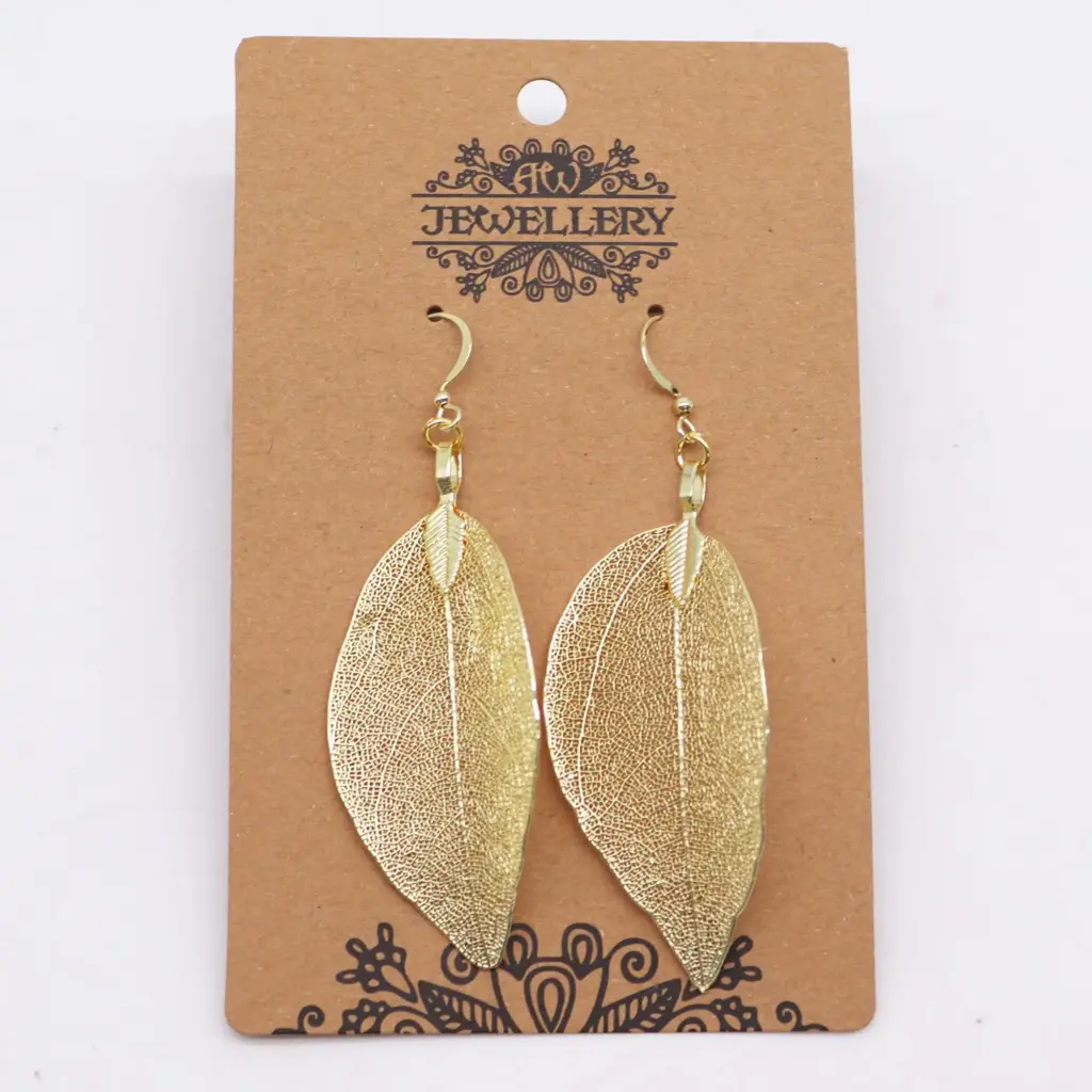 Earrings – Bravery Leaf – Gold | www.artisangoods.co.uk 2 Earrings – Bravery Leaf – Gold | www.artisangoods.co.uk 2