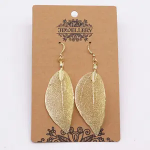 Earrings – Bravery Leaf – Gold | www.artisangoods.co.uk 2