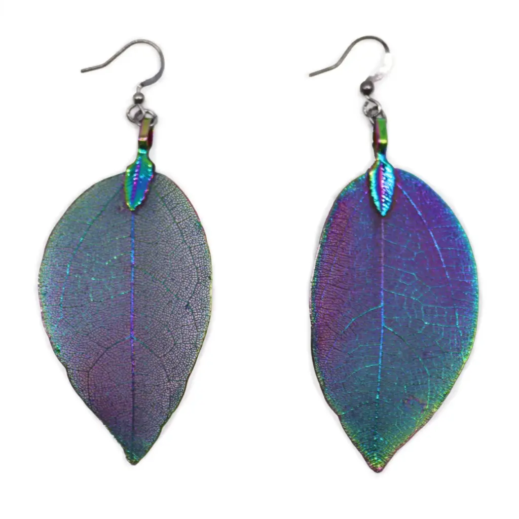 Earrings – Bravery Leaf – Multicoloured | www.artisangoods.co.uk