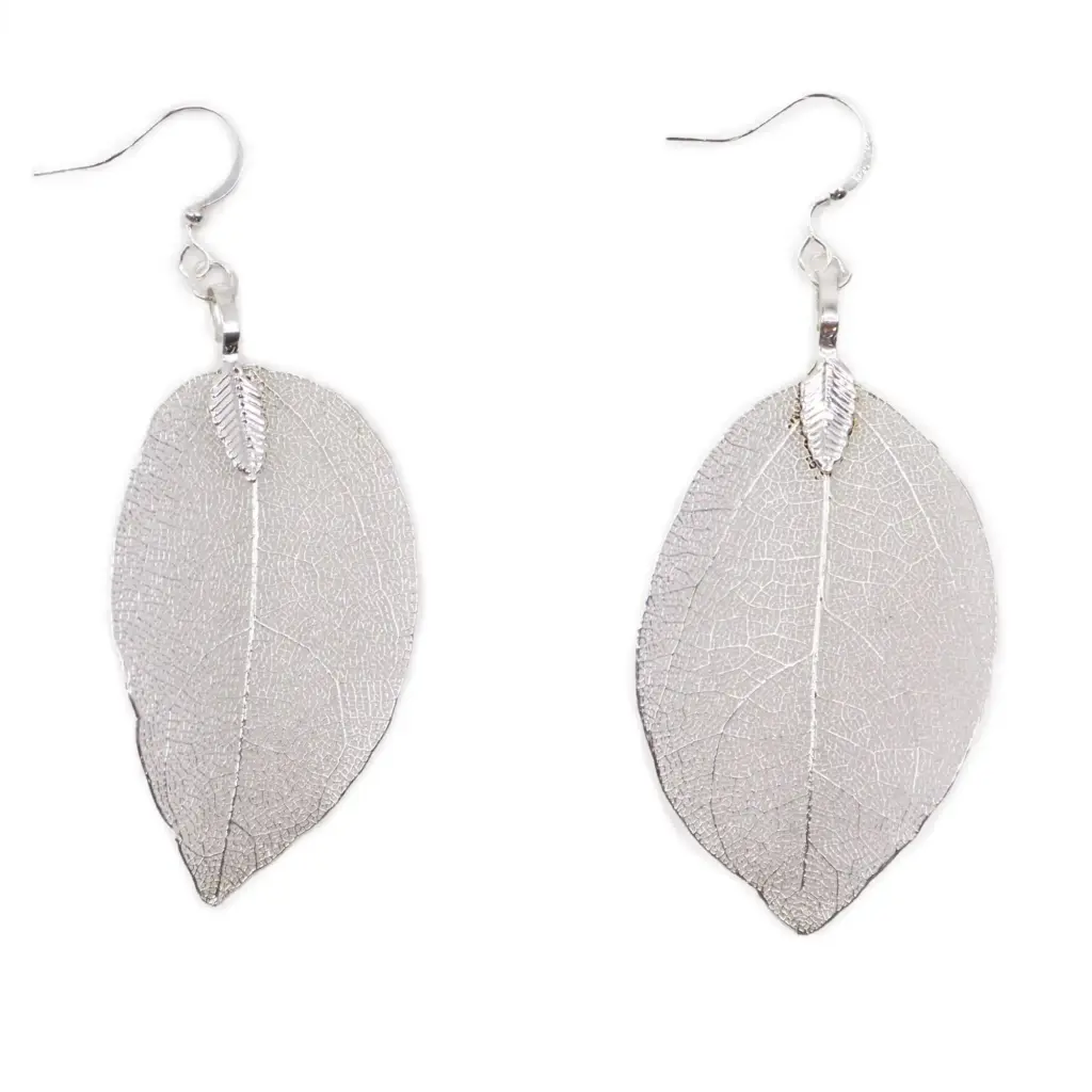 Earrings – Bravery Leaf – Silver | www.artisangoods.co.uk Earrings – Bravery Leaf – Silver | www.artisangoods.co.uk